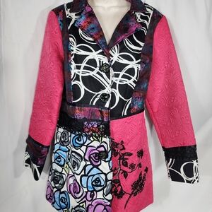 Colorful Women's Blazer with Artistic Patterns